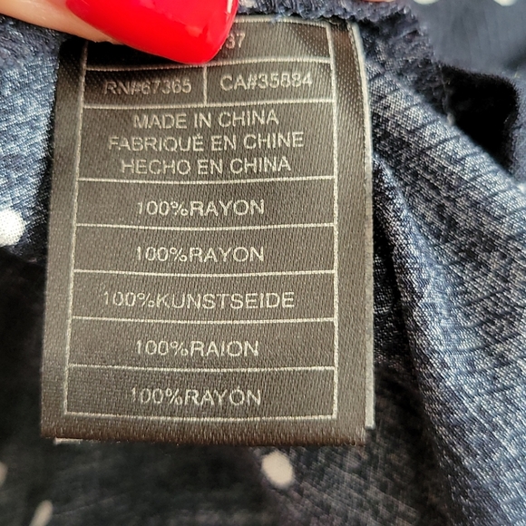 BB DAKOTA by Steve Madden Alexus Polka Dot Top in Navy Blue - Picture 6 of 6